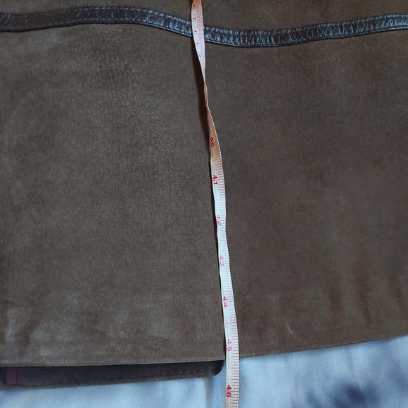 Vintage Jeno De Paris Leather & Fur Long Coat s16 - Picture 10 of 12